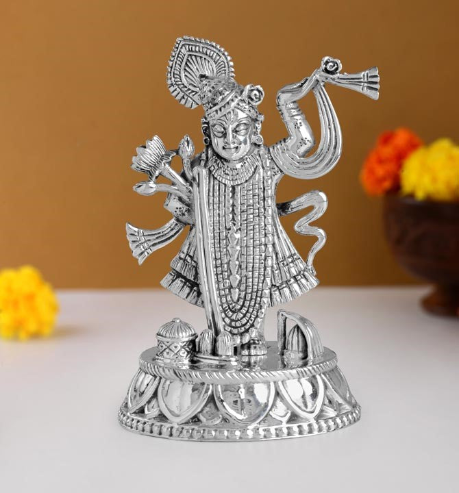 lord krishna silver idol