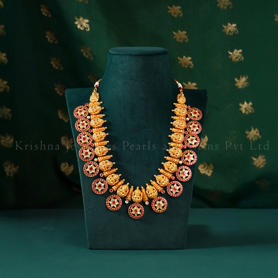 22K Gold Kundan Laxmi Devi Bottumala Necklace