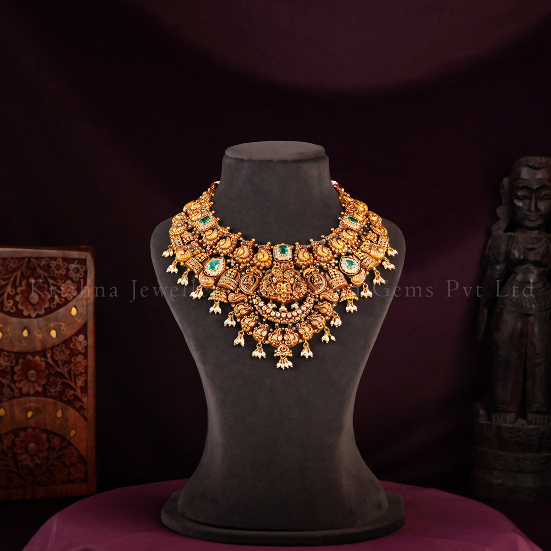 Nakshi Elegance 22K Gold Pearl Choker