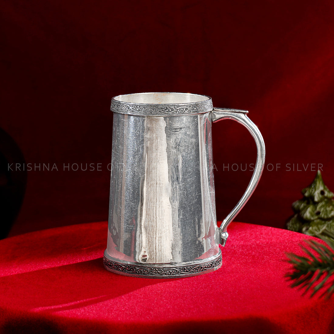 92.5 Sterling Silver Floral Mug