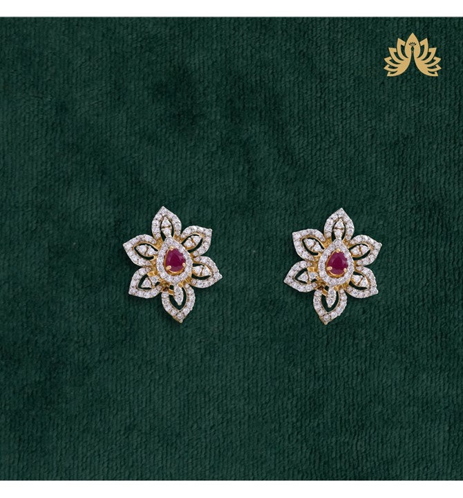 Diamond Studs In Flowers Themed