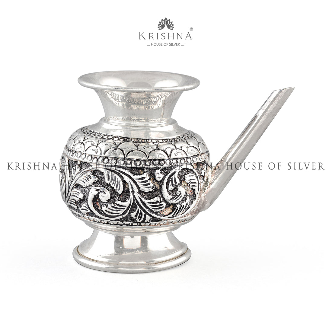 Antique Silver Ghee Serving Pot - Krishna Jewellers Pearls and Gems