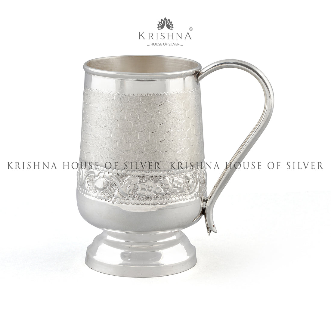 Silver Water Jug In Floral Motif - Krishna Jewellers Pearls and Gems