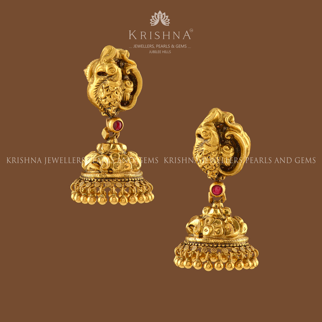 Gold Jhumka Earrings