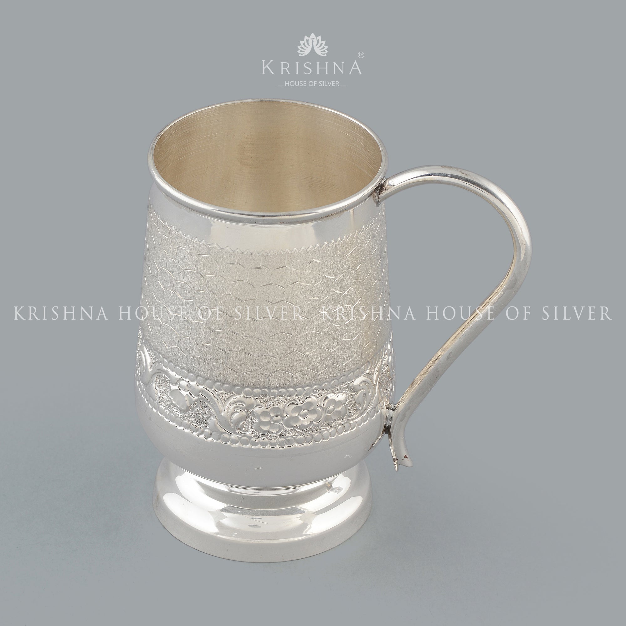 Silver Water Jug In Floral Motif - Krishna Jewellers Pearls and Gems
