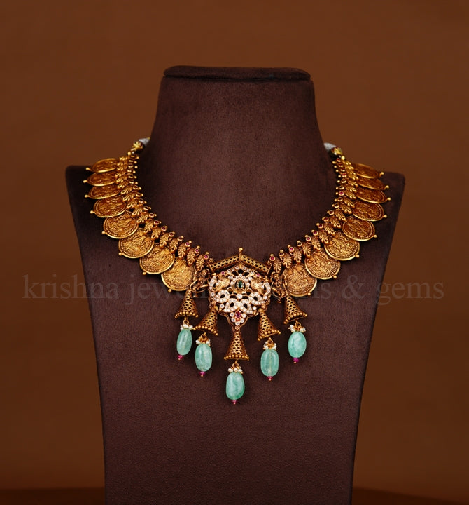 22K Gold Laxmi Kasulu Necklace