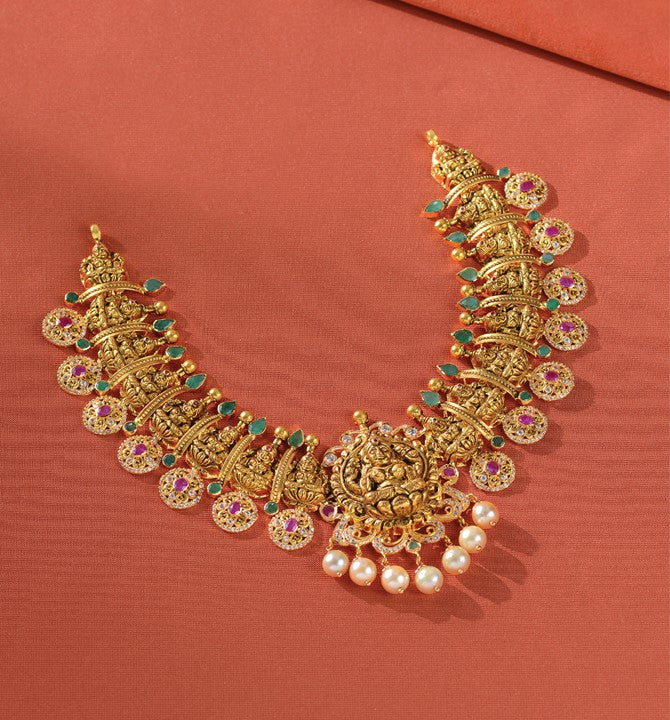 Lakshmi Kasula Gold Necklace