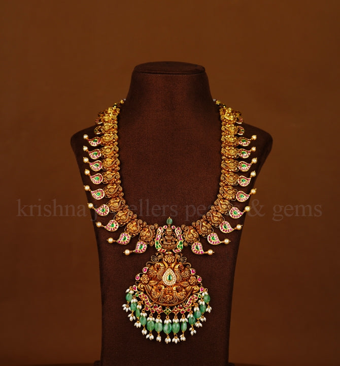 Peacock & Mango Traditional Gold Haram