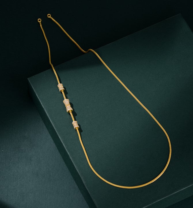 22k gold mangalsutra chain with CZ