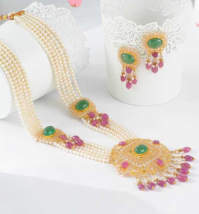 22k Gold Pearl Raani Haram