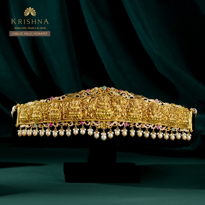 22K Gold Laxmi Devi Vaddanam A Divine Symbol of Prosperity and Grace