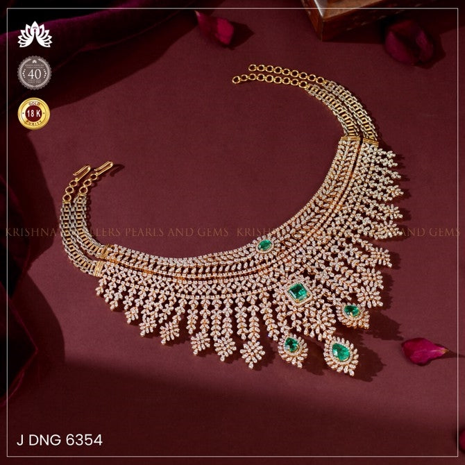 Stunning Diamond and Emerald Choker Necklace