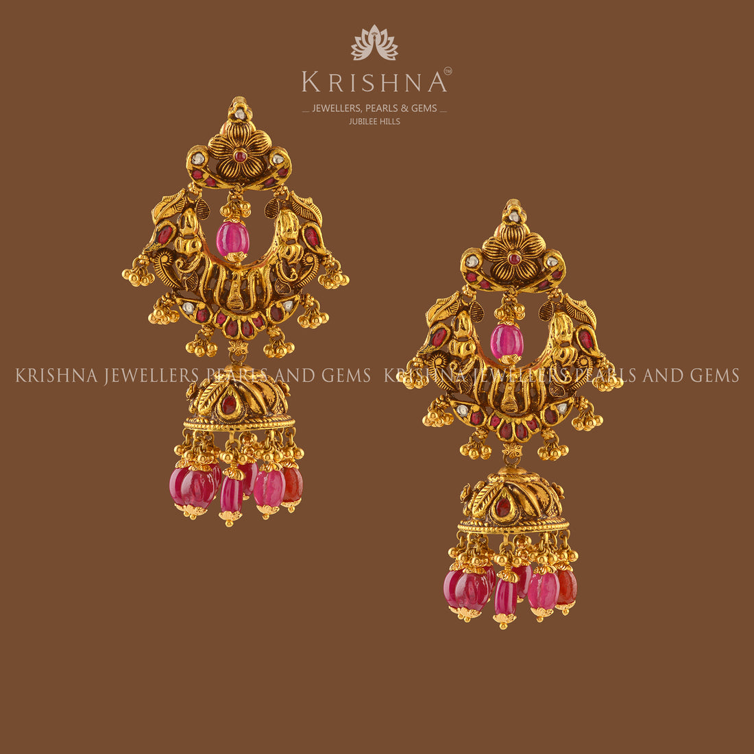 Gold Bangles in Peacock Motif - Krishna Jewellers Pearls and Gems