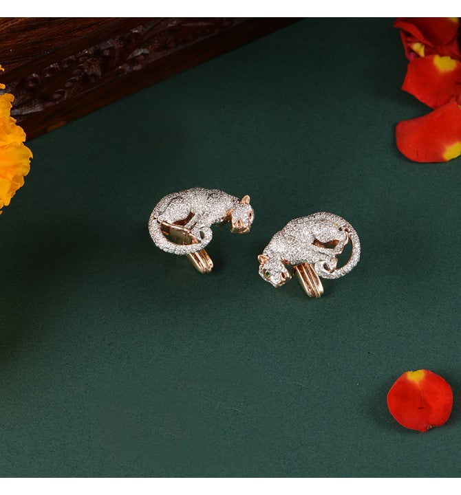 Diamond Jaguar Cufflinks for Men