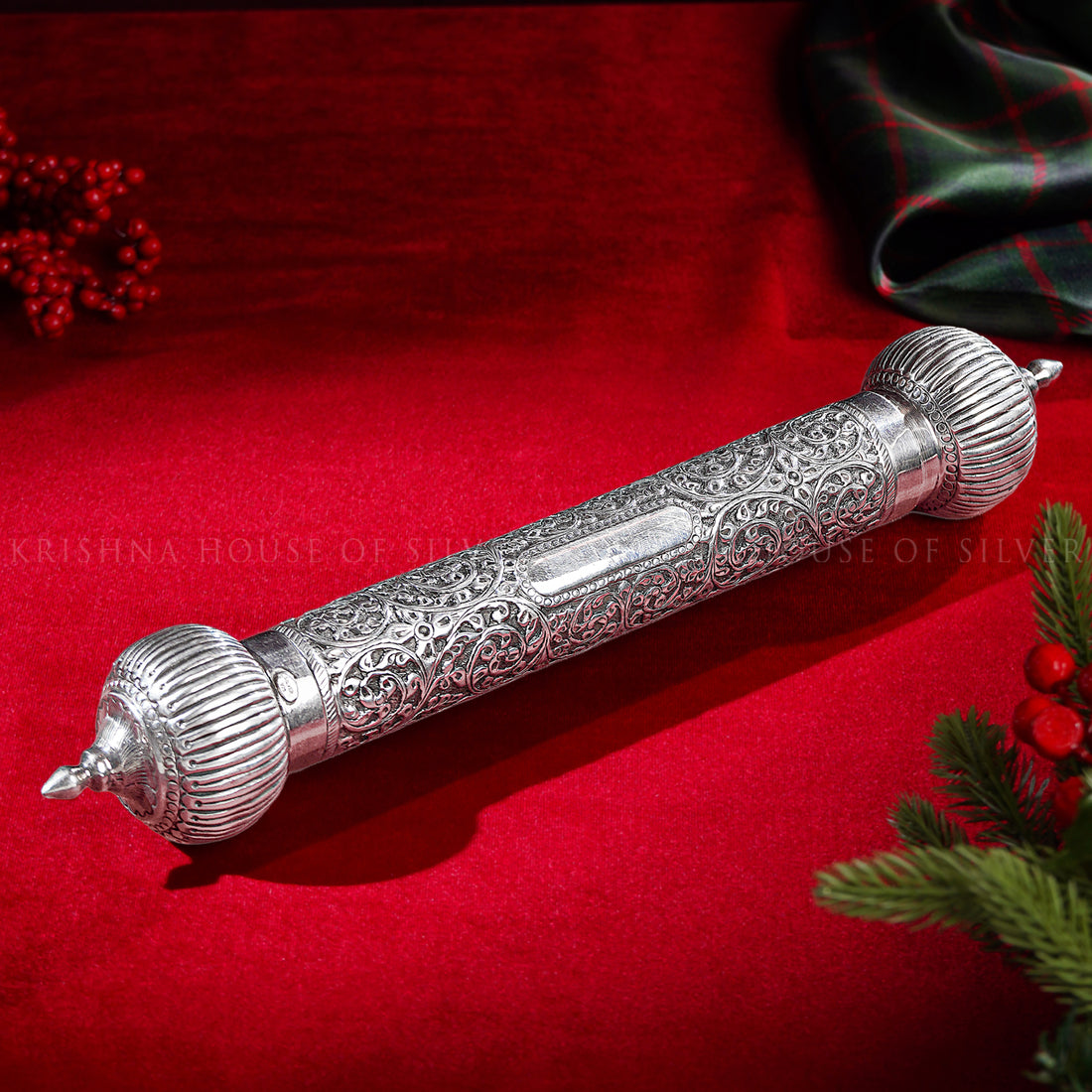 Royal Silver Wedding Card Holder with Floral Artistry