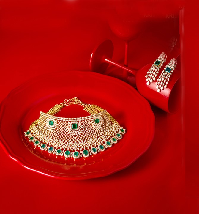 Diamond Choker Necklace Set