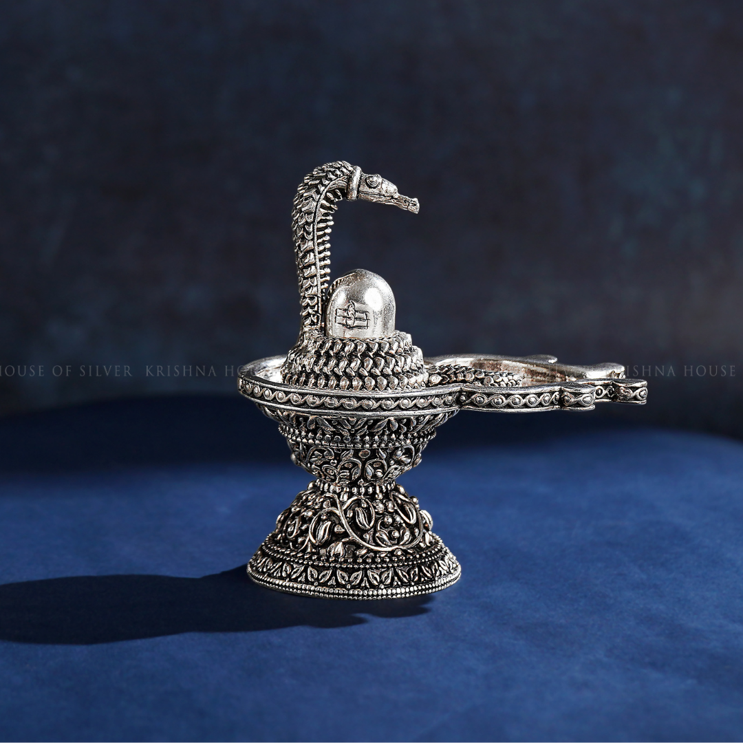 Majestic 92.5 Silver Shiva Lingam – Antique Finish