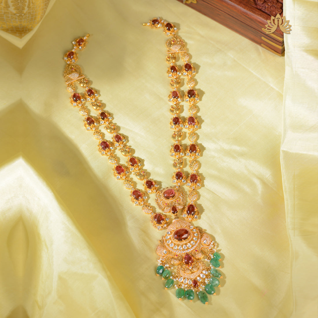 22K Gold Ruby Haram Necklace