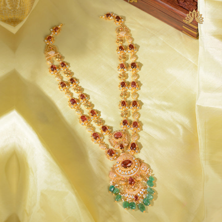 22K Gold Ruby Haram Necklace