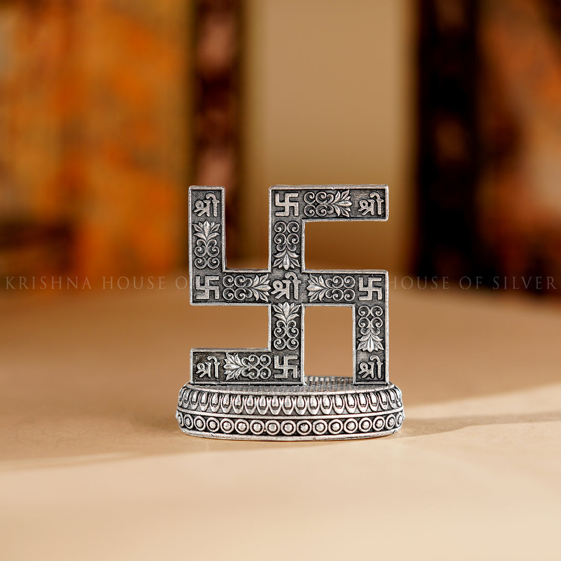 Silver Swastika with Antique Polish