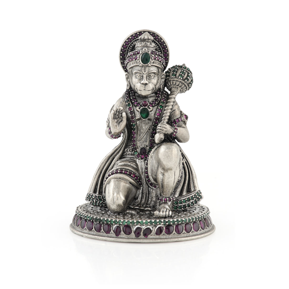 Antique Silver Bajrangbali Idol - Krishna Jewellers Pearls and Gems