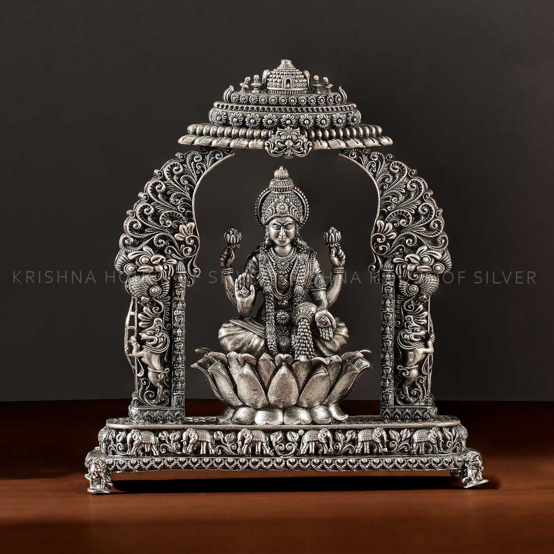 92.5 Silver Lakshmi Devi Idol with Ornate Arch