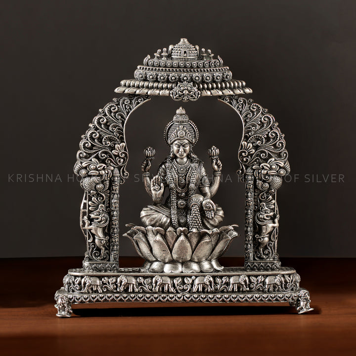 92.5 Silver Lakshmi Devi Idol with Ornate Arch