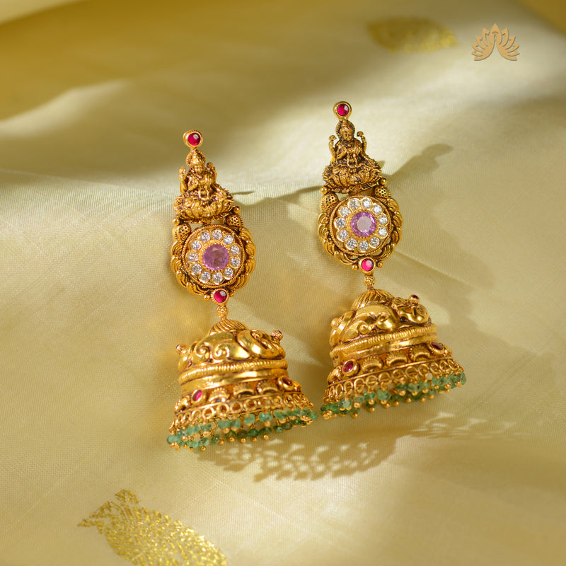 22K Gold Traditional Jhumka Earrings