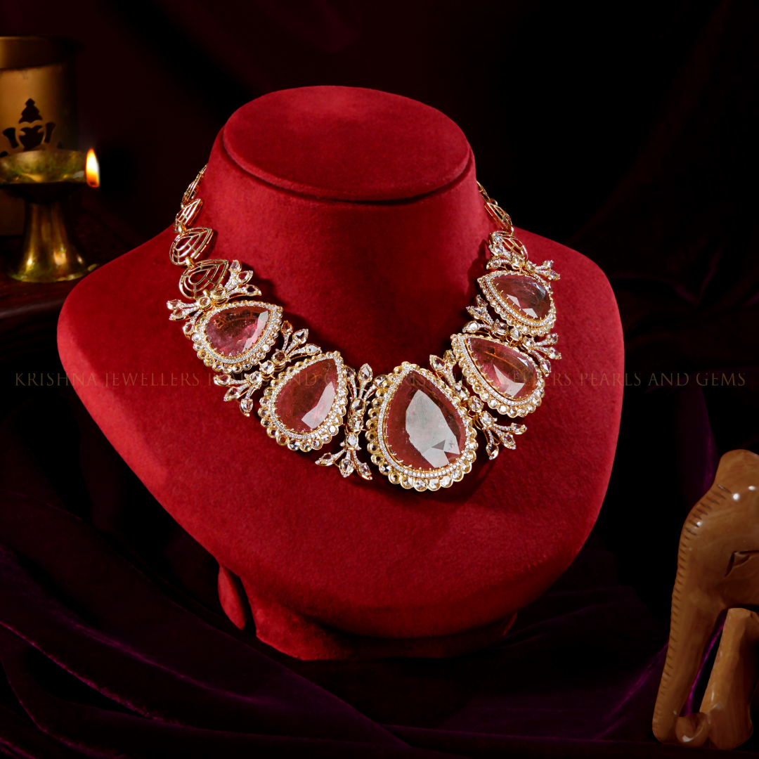 18K Diamond & Tourmaline Bridal Necklace