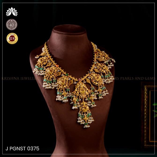 22K Gold Laxmi Devi Necklace Divine Craftsmanship