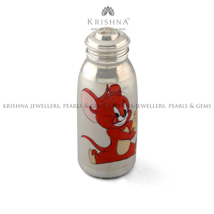 Silver Bottle with Jerry Sticker - Krishna Jewellers Pearls and Gems