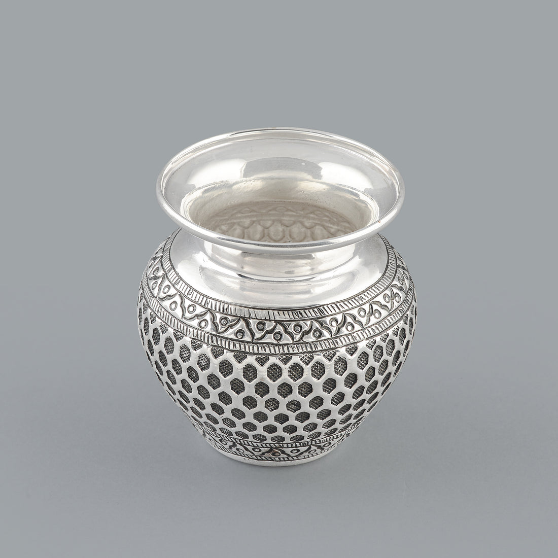 Rustic Handmade Silver Pot - Krishna Jewellers Pearls and Gems