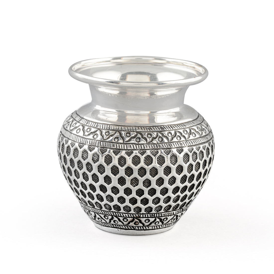 Rustic Handmade Silver Pot - Krishna Jewellers Pearls and Gems