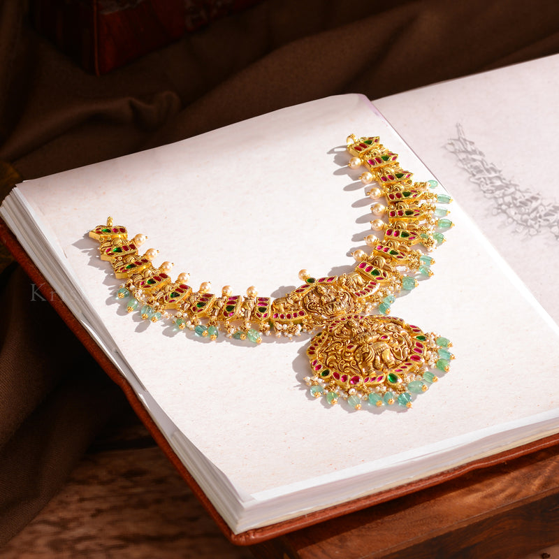 22K Gold Lakshmi Temple Necklace