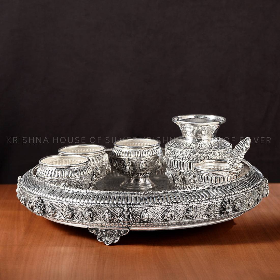 92.5 Silver Ashta Lakshmi Pooja Thali Set