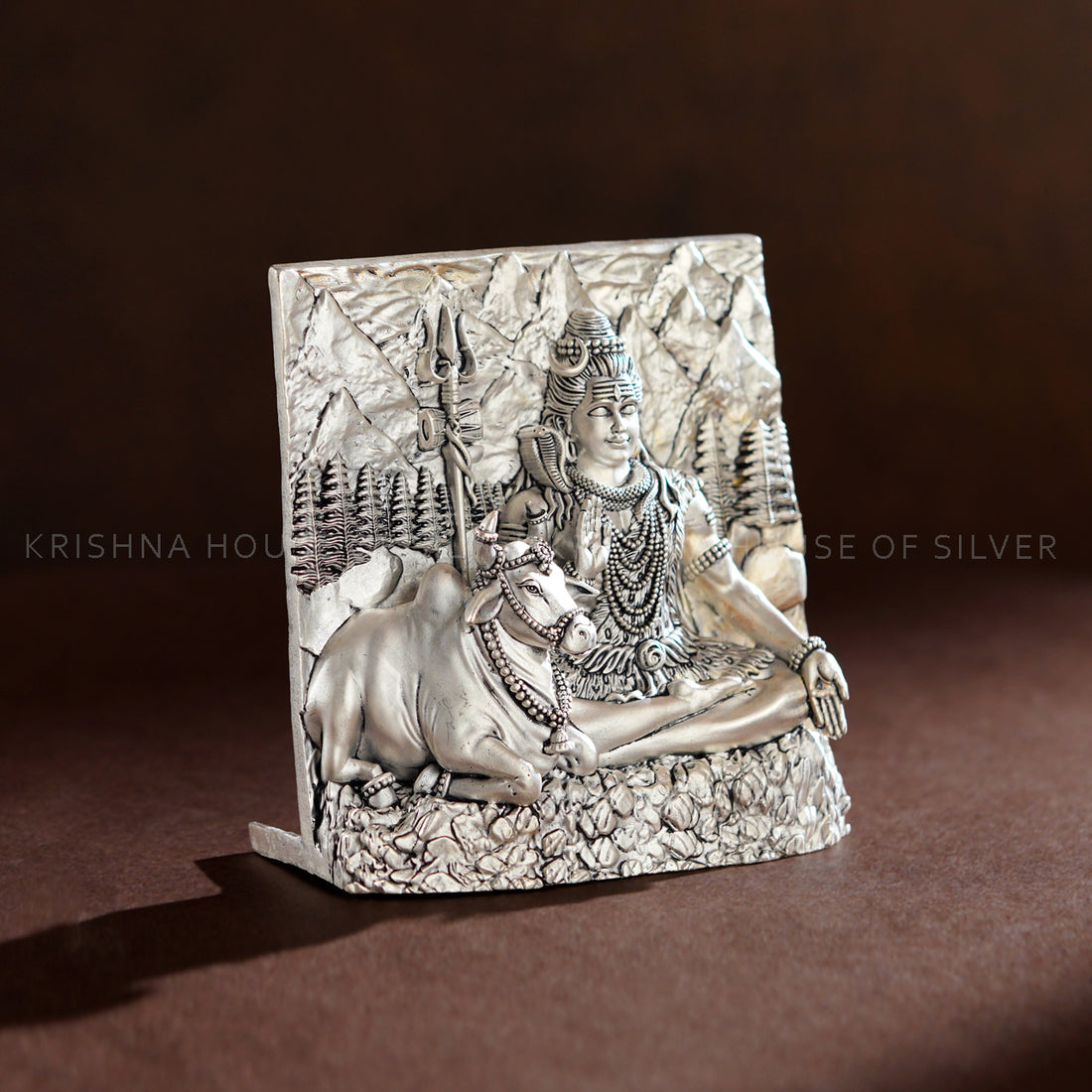 Silver Lord Shiva Wall Frame for Pooja Decor