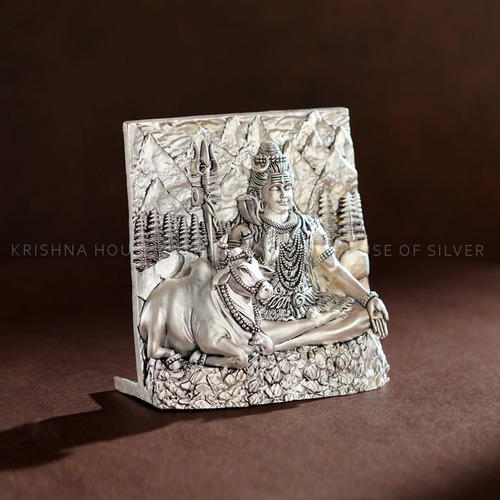 Silver Lord Shiva Wall Frame for Pooja Decor