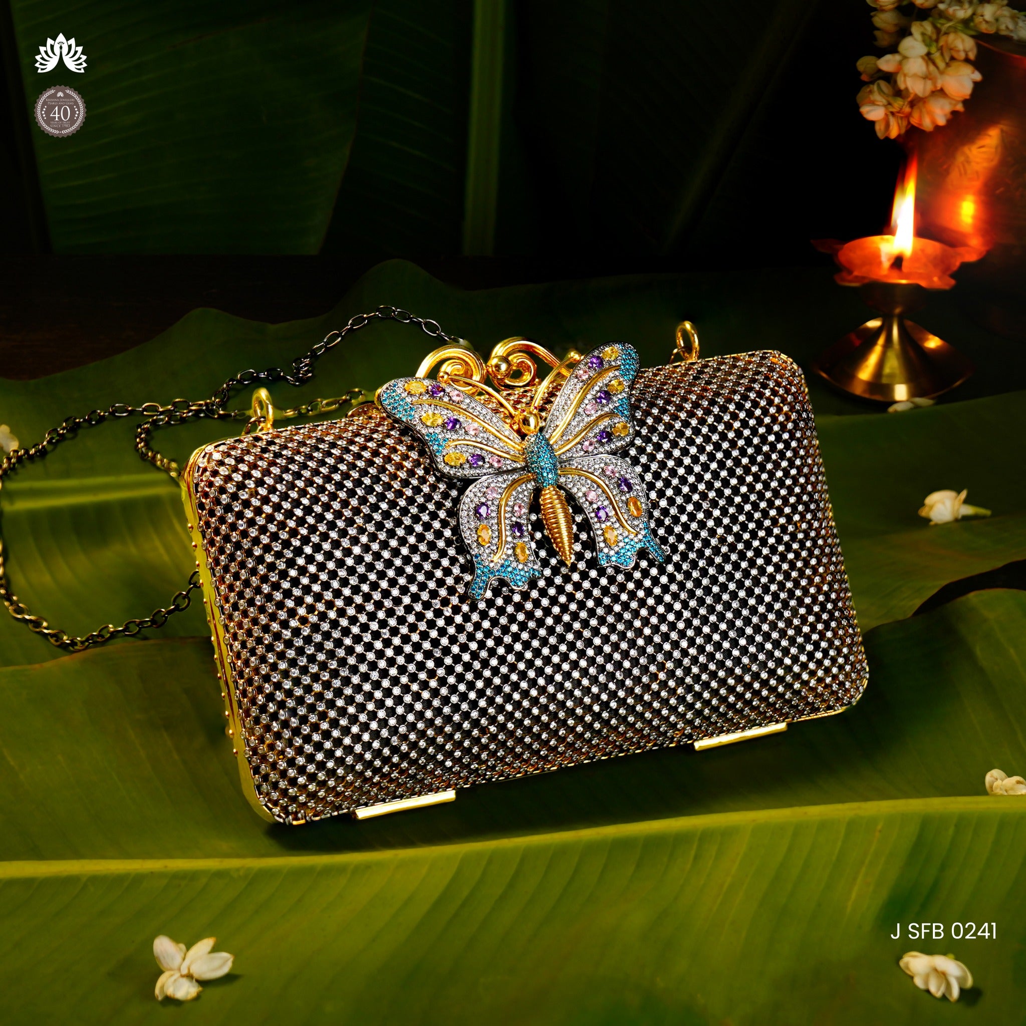 92.5 Silver Butterfly Design Handcrafted Purse