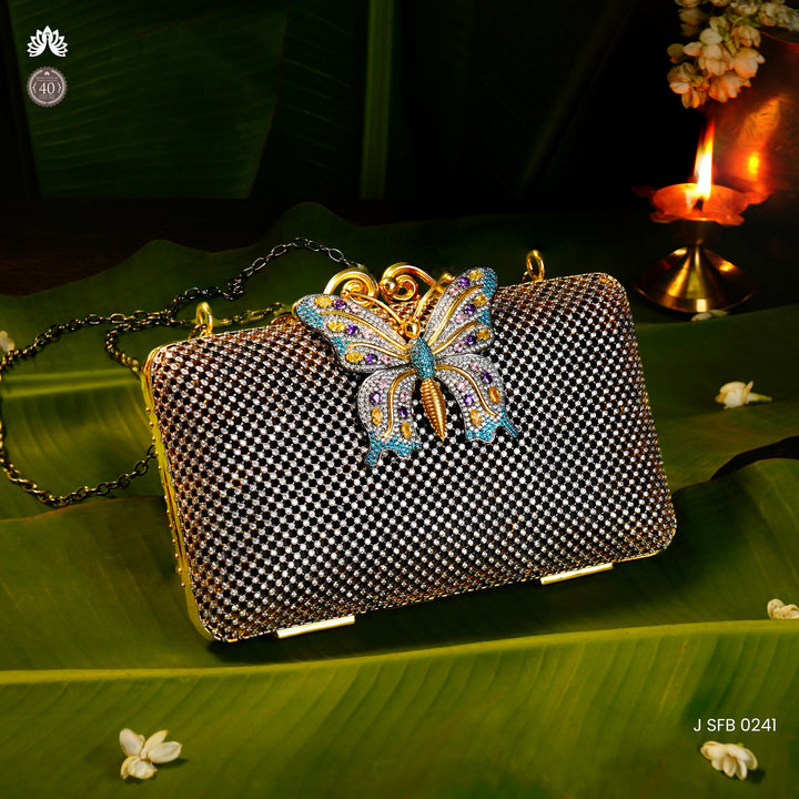 92.5 Silver Butterfly Design Handcrafted Purse