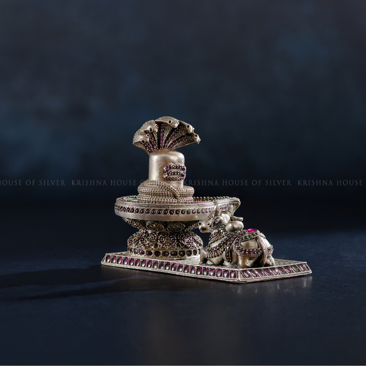 92.5 Silver Shivling & Nandi Set