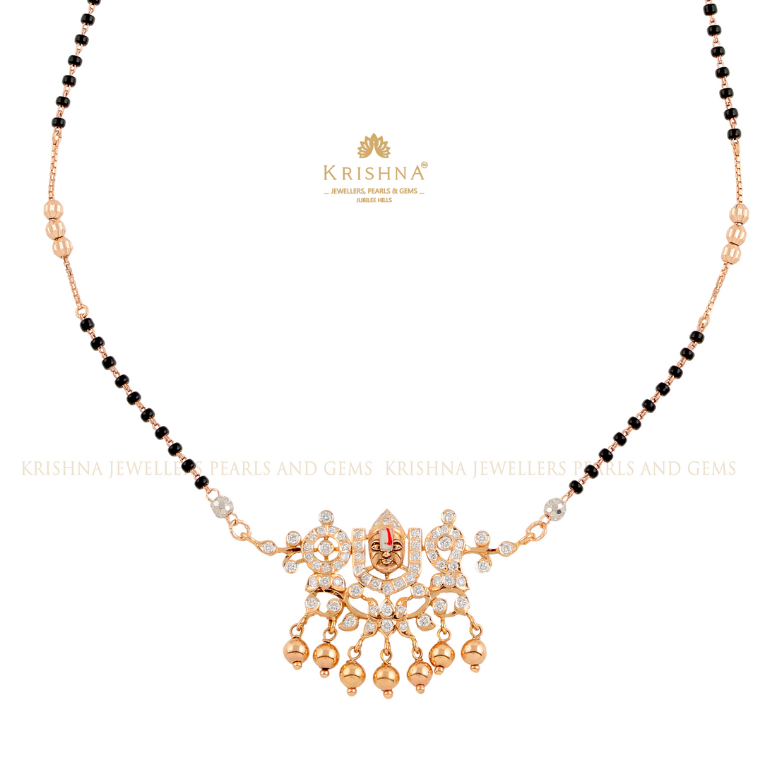 Elegant Double Hook Lord Balaji Pendant Mangalsutra