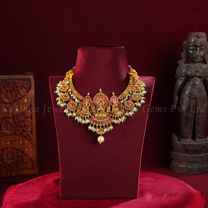 Traditional Nakshi haram with Lakshmi, Ganesh & Saraswati motifs