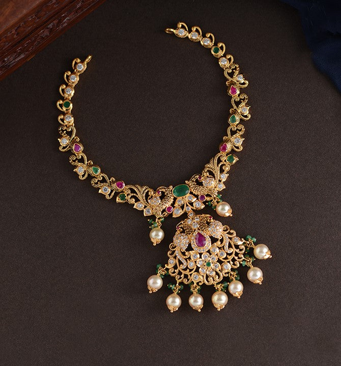 22K Gold Multistone Necklace