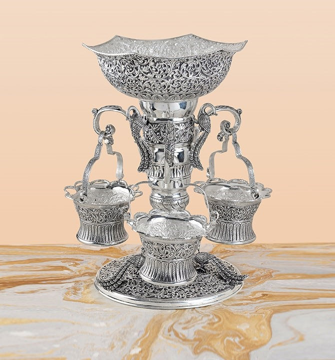 4 in 1 Silver Lamp Holder