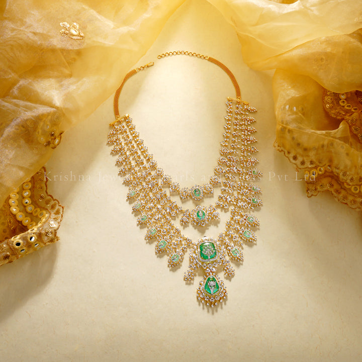 Diamond & Emerald 3 Layered Bridal Haram