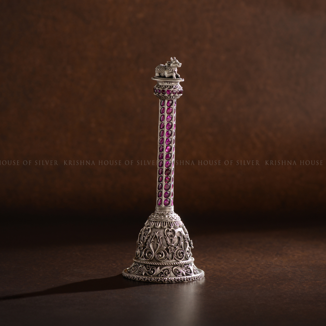 92.5 Silver Antique Nandi Pooja Bell