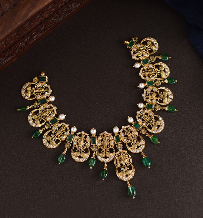 22K Gold Ram Parivaar Temple Necklace