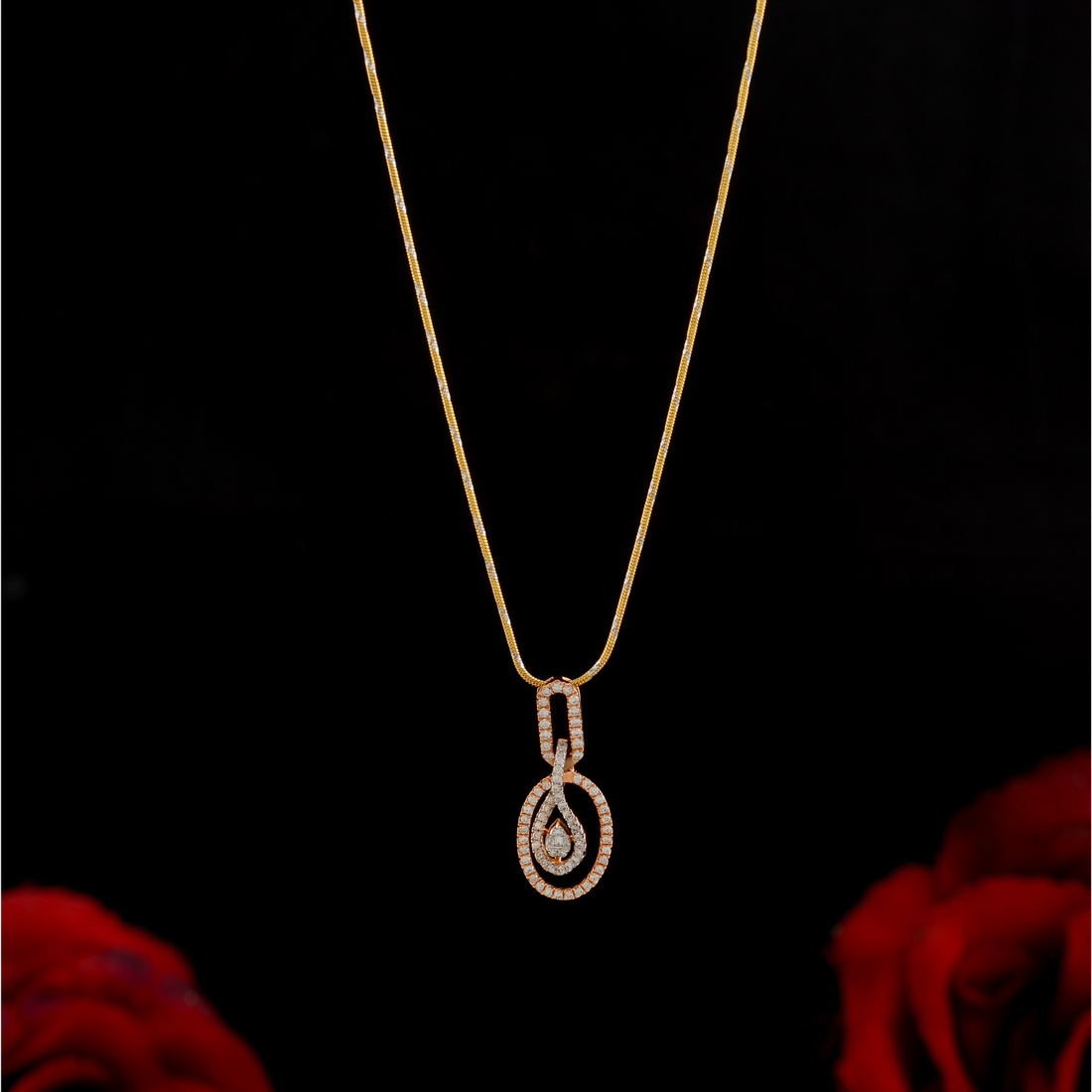 Unique Gold Chain with Diamond Pendant