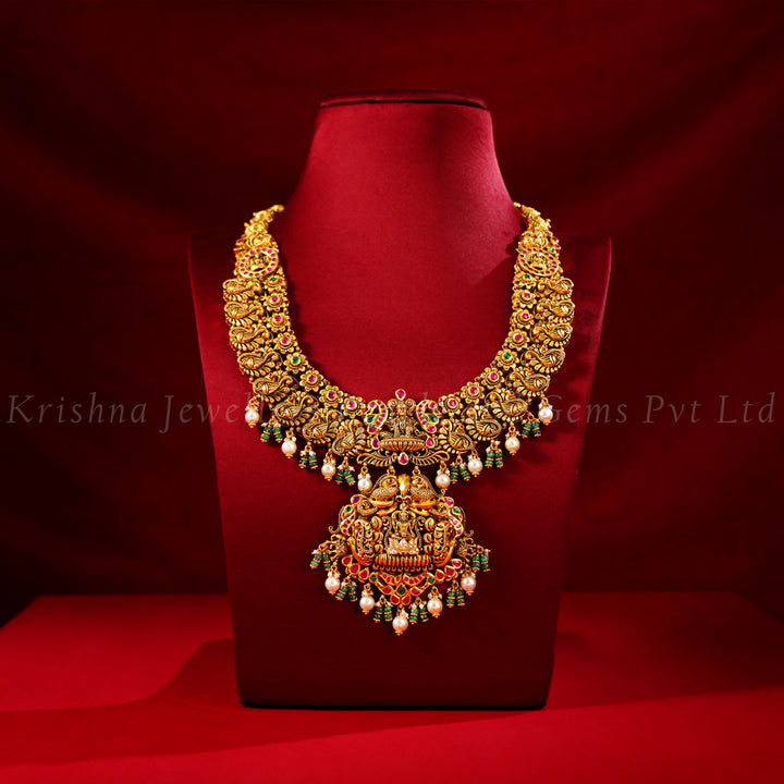 Bridal Nakshi Haram with Lakshmi Pendant