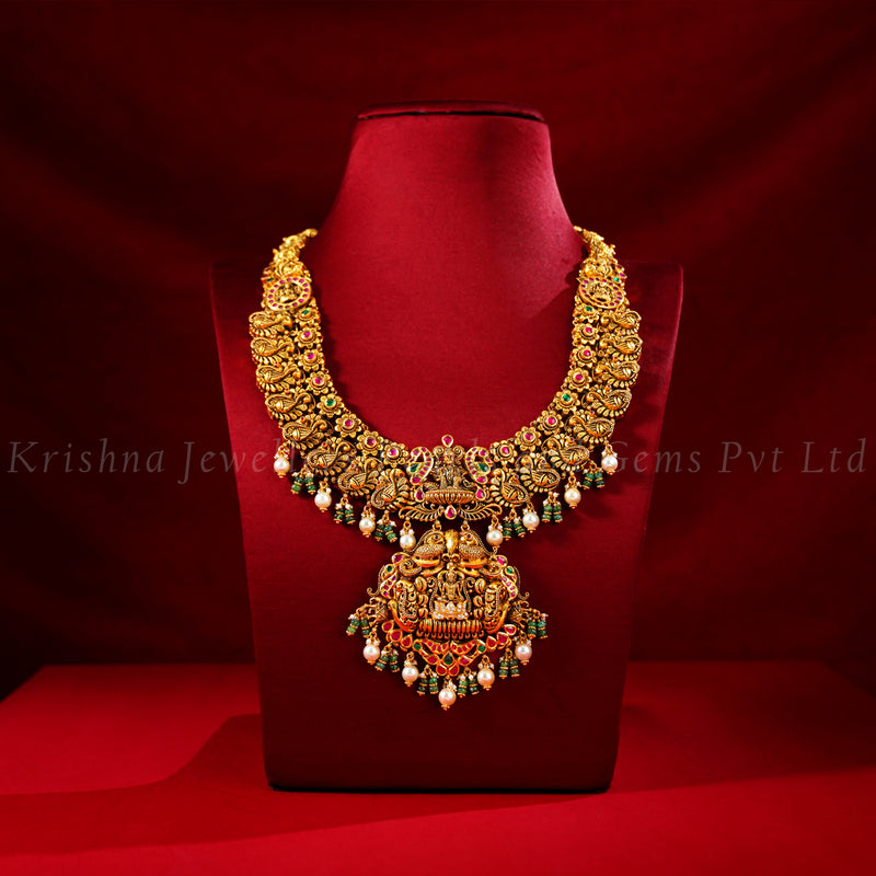 Bridal Nakshi Haram with Lakshmi Pendant